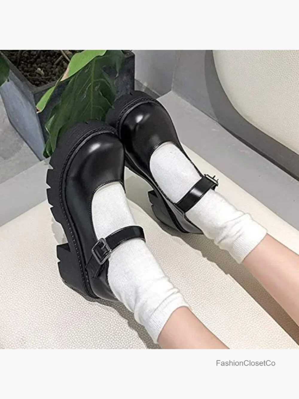 Platform Mary Janes Chunky Heel Ankle Strap Uniform Dress Shoes Gothic Lolita